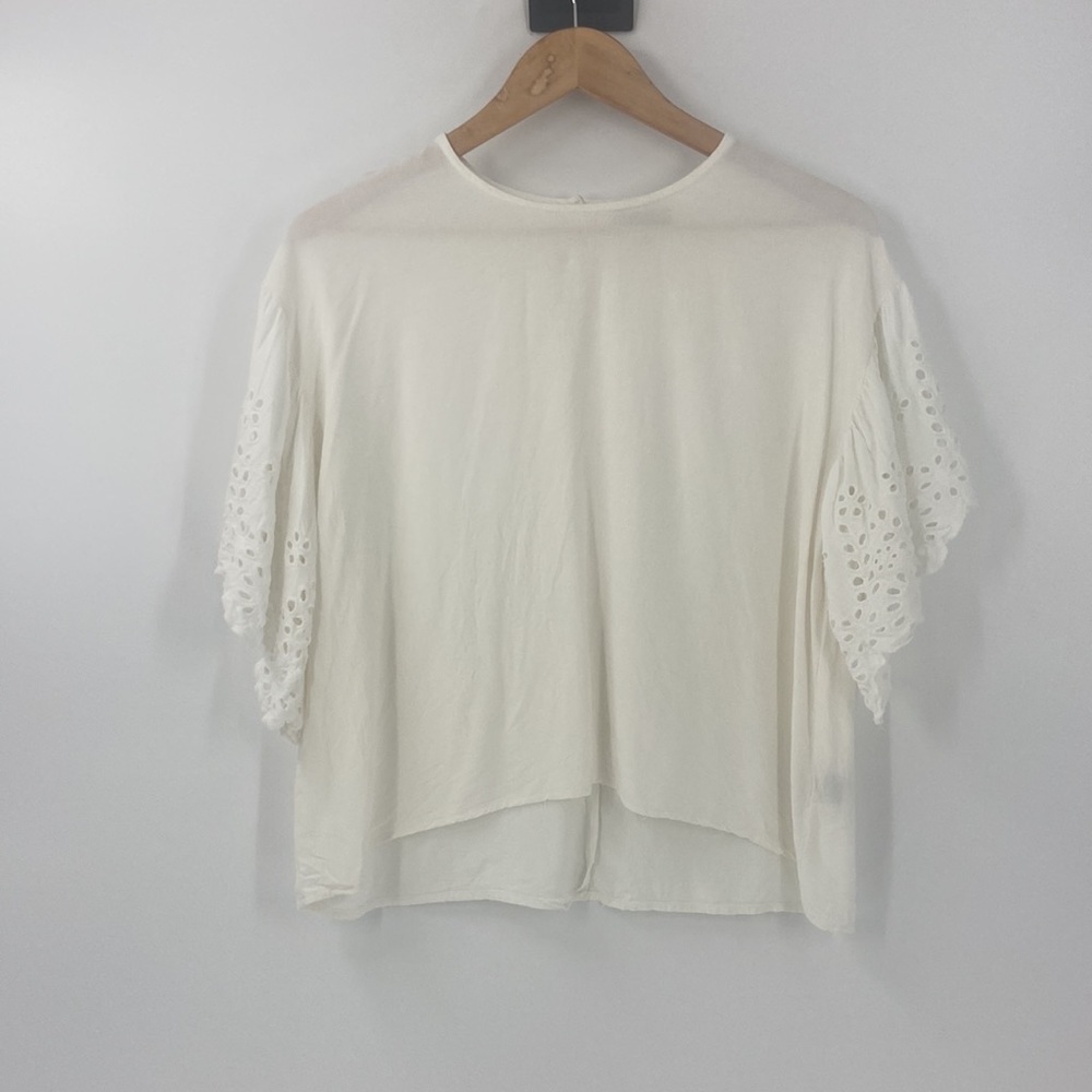 Style Envy boho look butterfly sleeve crop top lace detail womens